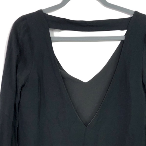 Lulus - Long Sleeve Flutter Dress Black - XS - Picture 5 of 7